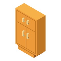 Wardrobe icon, isometric style