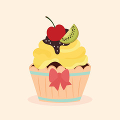 cute cupcake vector