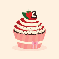 cute cupcake vector