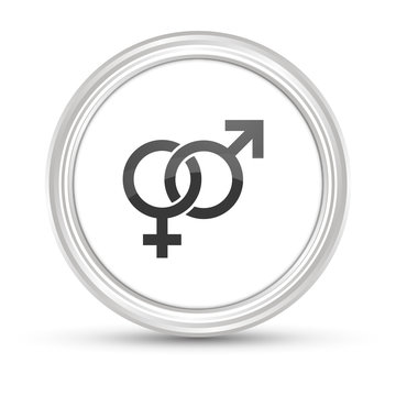 Weißer Button - Geschlecht Mann und Frau