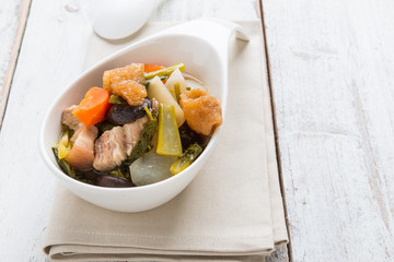 Chinese vegetable stew, mixture of vegetables and pork