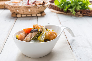Chinese vegetable stew, mixture of vegetables and pork