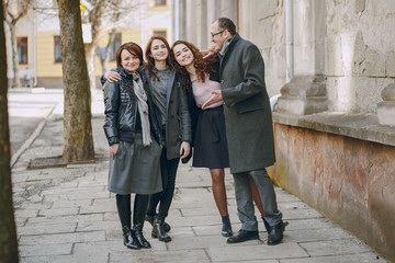 Fototapeta na wymiar family on a walk