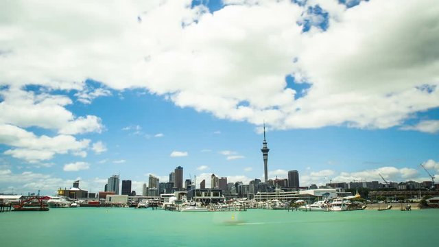 Time Lapse - Beautiful Cloudscape Moving Over Bay Harbor, Auckland, New Zealand HD