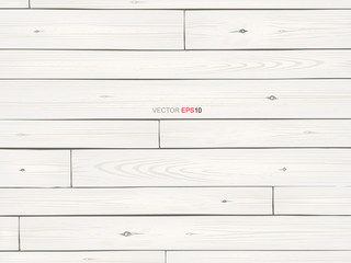 White wooden texture for background. Vector illustration.