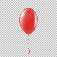 Transparent red helium balloon