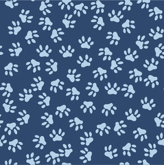 Seamless pattern of cat footprint. Vector illustration. Cute background for print on fabric, paper, scrapbooking
