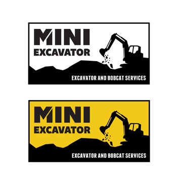 Excavator and backhoe logo vector illustration
