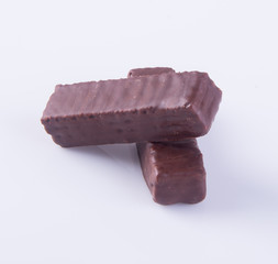 chocolate wafer. chocolate wafer on background