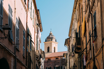 Fototapeta na wymiar Medieval street in northern Italy