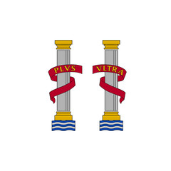 Pillars of Hercules. Symbol of Gibraltar. Abstract concept. Vector illustration on white background.