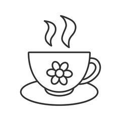 Cup of herbal tea linear icon