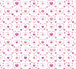 Pattern swatch, wrapping paper, pink hearts design A(CS)