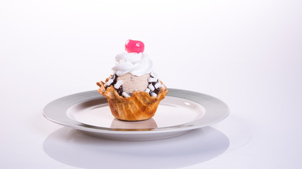 ice cream scoop or mixed ice cream on background.