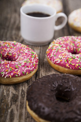 Donuts and a cup of coffee