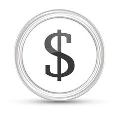 Weißer Button - Dollar - Währung