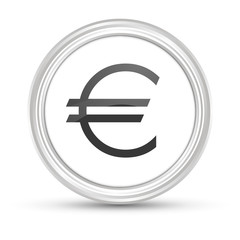 Weißer Button - Euro Zeichen