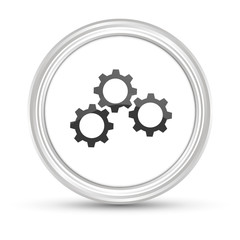 Weißer Button - Zahnräder - Optionen