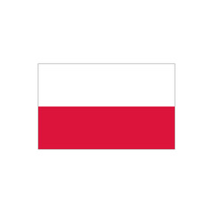 Poland flag, official colors and proportion correctly. National Flag of Poland. Vector illustration on white background.