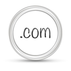 Weißer Button - .com Webadresse
