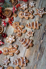 Christmas cookies on a wooden