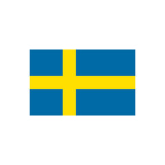 Swedish flag, official colors and proportion correctly. National Flag of Sweden. Vector illustration on white background.