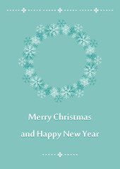 light green greeting card for christmas - vector leaflet