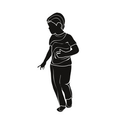 silhouette  playing little boy