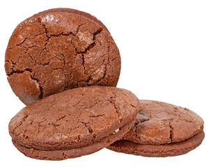 Appetizing chocolate chip cookies isolated