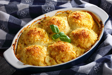 vegetarian dumplings stuffed with mushrooms ragout