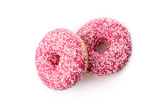Donut with sprinkles isolated on white