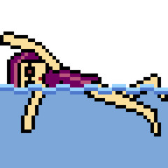 Fototapeta premium vector pixel art swim sport