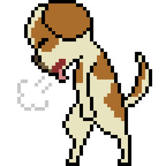 vector pixel art dog sigh
