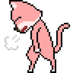 Obraz premium vector pixel art cat sigh