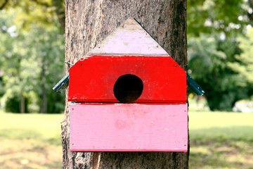 colorful bird house