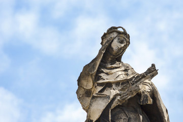 Ancient stone sculpture, close up.