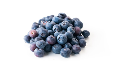 Fresh blueberries isolated on white