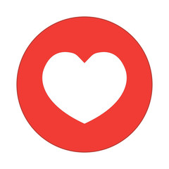 heart, round flat icon