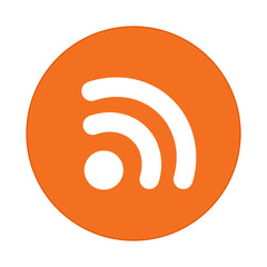 rss, round flat icon