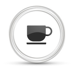 Weißer Button - Tasse