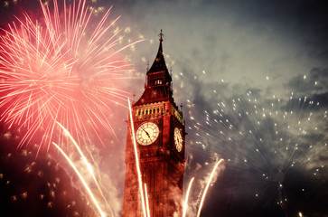  fireworks display around Big Ben