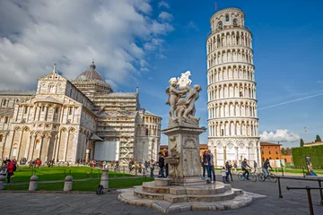 Raamstickers De scheve toren The Renaissance square of "Miracles" with the famous leaning tower in the city of Pisa.