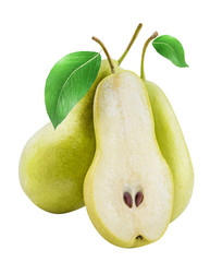 Fototapeta na wymiar Fresh pears isolated on white background