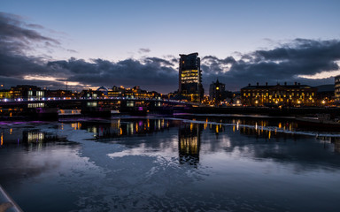 Belfast Waterfront at dusk - obrazy, fototapety, plakaty