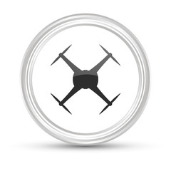 Obraz premium Weißer Button - Drohne - Kamera