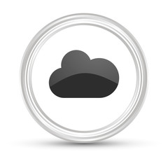Weißer Button - Wolke - Datensicherung