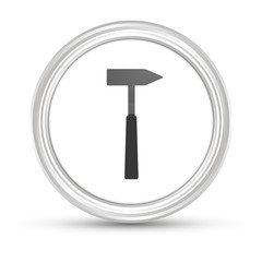 Weißer Button - Hammer - Service