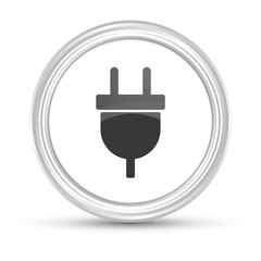 Obraz premium Weißer Button - Netzteil - Energie