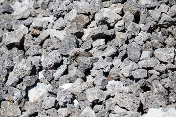 stone gravel on a construction site as a background