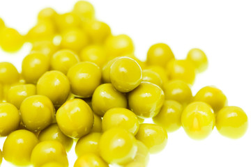 Marinated green peas on a white background